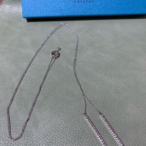 Touchstone Crystal Silver Y-Style Necklace with Crystal Bars